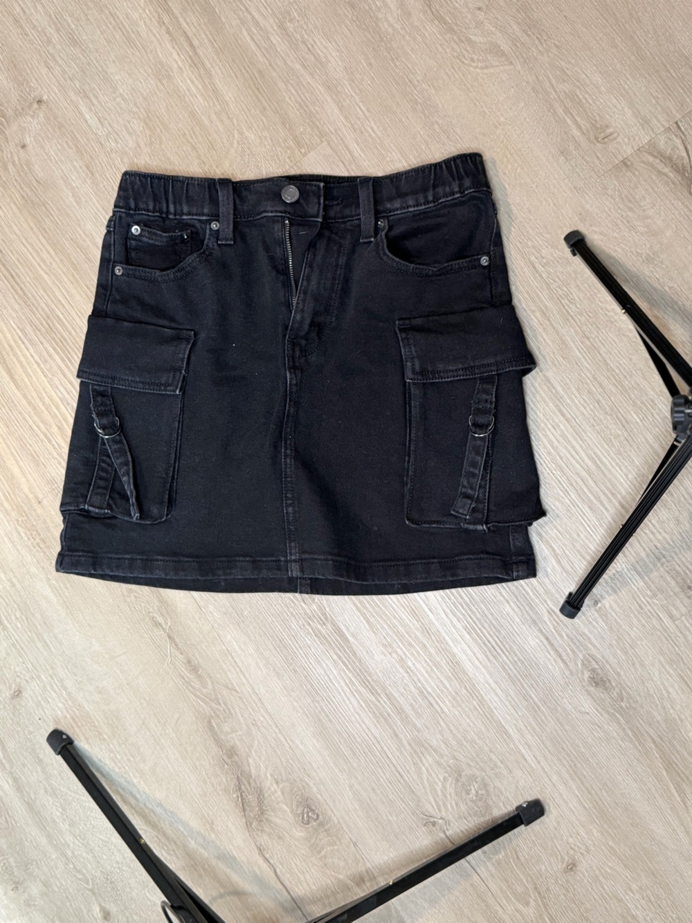 SO Black Cargo Skirt